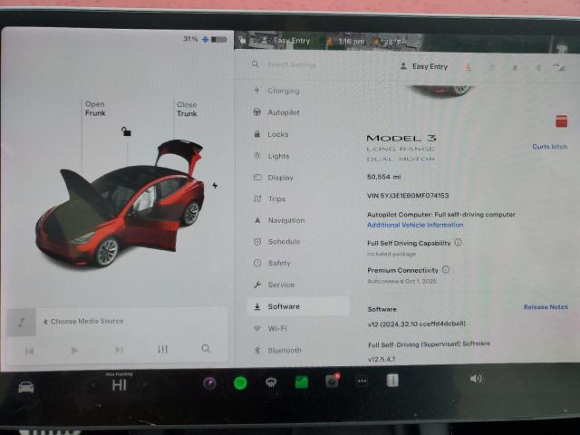 Photo 9 from auction – 2021 TESLA MODEL 3 with VIN 5YJ3E1EB0MF074153