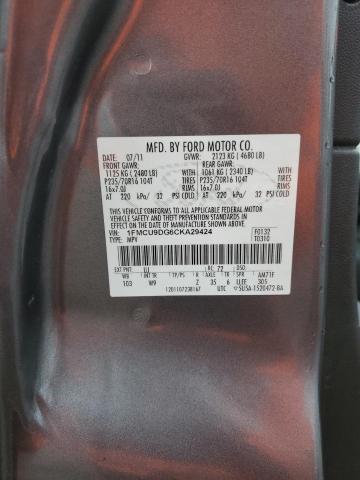 Photo 14 from auction – 2012 FORD ESCAPE XLT with VIN 1FMCU9DG6CKA29424