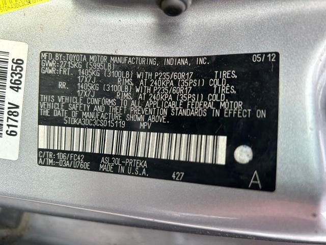 Photo 10 from auction – 2012 TOYOTA SIENNA BAS with VIN 5TDKA3DC3CS015119