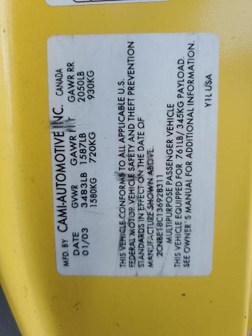 Photo 14 from auction – 2003 CHEVROLET TRACKER with VIN 2CNBE18C136928311