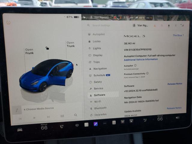 Photo 9 from auction – 2023 TESLA MODEL 3 with VIN 5YJ3E1EA7PF610110