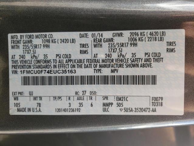 Photo 14 from auction – 2014 FORD ESCAPE S with VIN 1FMCU0F74EUC35163