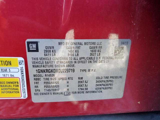 Photo 14 from auction – 2013 CHEVROLET TRAVERSE L with VIN 1GNKRGKDXDJ229719