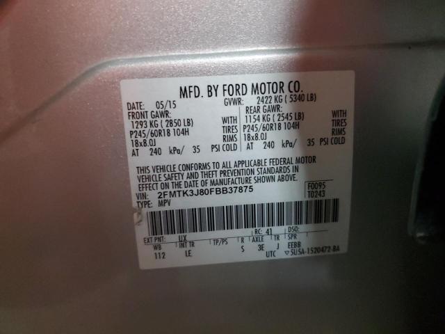 Photo 14 from auction – 2015 FORD EDGE SEL with VIN 2FMTK3J80FBB37875