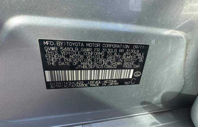 Photo 10 from auction – 2012 LEXUS LS 460 with VIN JTHBL5EF5C5108632