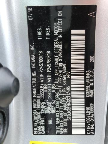 Foto 14 de la subasta – 2016 TOYOTA HIGHLANDER con VIN 5TDJKRFH4GS317495