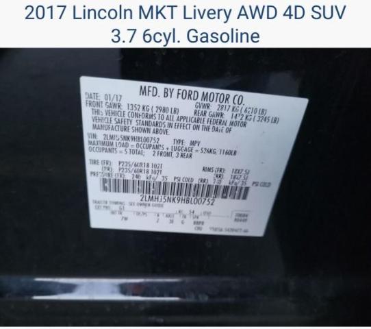 Photo 10 from auction – 2017 LINCOLN MKT with VIN 2LMHJ5NK9HBL00752
