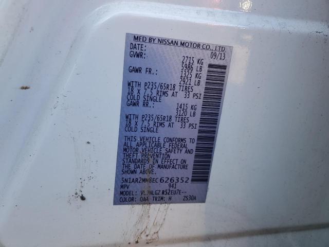 Photo 14 from auction – 2014 NISSAN PATHFINDER with VIN 5N1AR2MM8EC626352