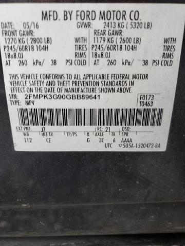 Photo 14 from auction – 2016 FORD EDGE SE with VIN 2FMPK3G90GBB89641