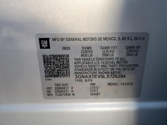 Photo 14 from auction – 2020 CHEVROLET EQUINOX LT with VIN 3GNAXTEV5LS726284
