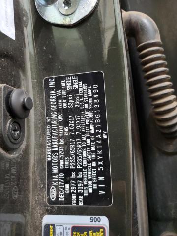Photo 14 from auction – 2011 KIA SORENTO BA with VIN 5XYKT4A21BG138490