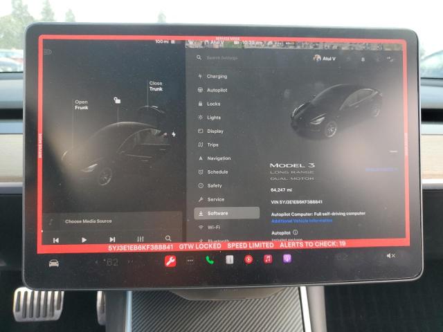 Photo 9 from auction – 2019 TESLA MODEL 3 with VIN 5YJ3E1EB6KF388841
