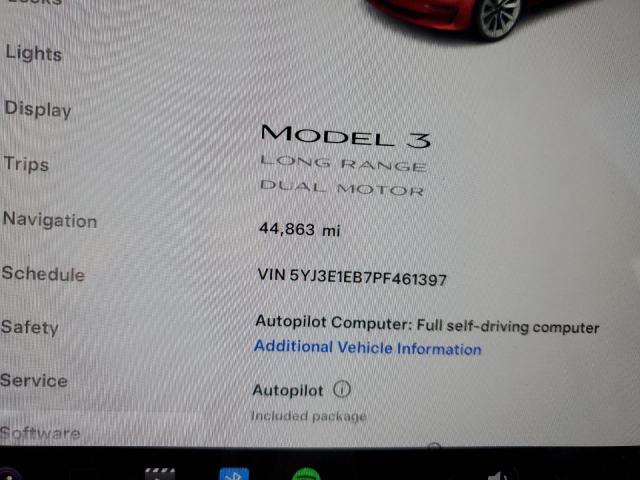 Photo 9 from auction – 2023 TESLA MODEL 3 with VIN 5YJ3E1EB7PF461397