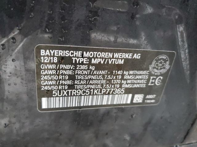 Photo 14 from auction – 2019 BMW X3 XDRIVE3 with VIN 5UXTR9C51KLP77365