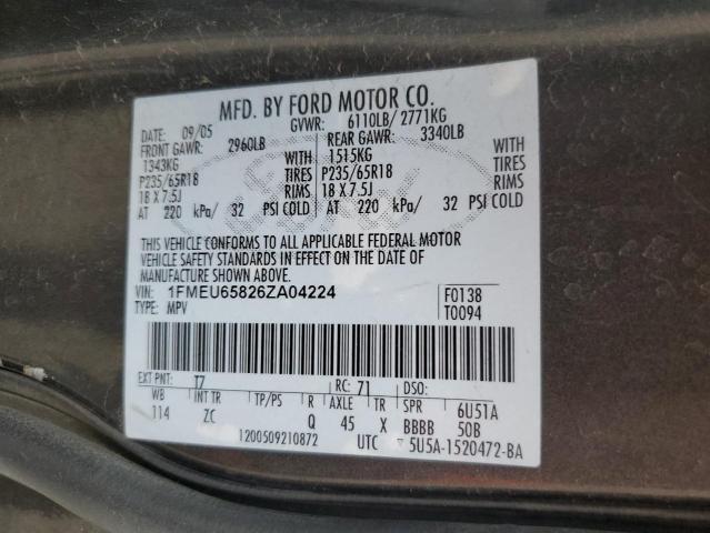 Photo 14 from auction – 2006 FORD EXPLORER L with VIN 1FMEU65826ZA04224