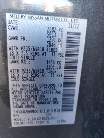 Photo 14 from auction – 2013 NISSAN PATHFINDER with VIN 5N1AR2MN9DC618588