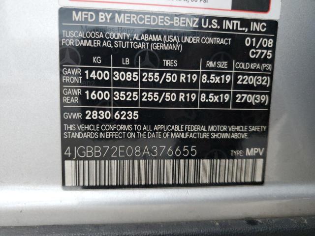 Photo 14 from auction – 2008 MERCEDES-BENZ ML 550 with VIN 4JGBB72E08A376655