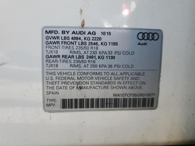 Photo 14 from auction – 2016 AUDI Q3 PREMIUM with VIN WA1EFCFS5GR010571