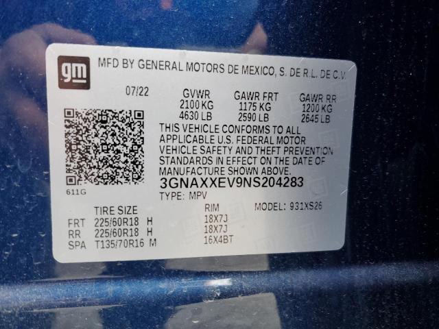 Photo 14 from auction – 2022 CHEVROLET EQUINOX PR with VIN 3GNAXXEV9NS204283