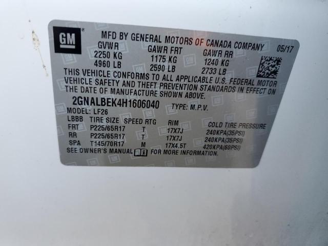 Photo 14 from auction – 2017 CHEVROLET EQUINOX LS with VIN 2GNALBEK4H1606040
