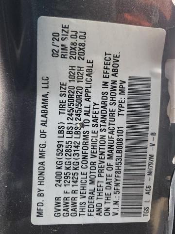 Photo 14 from auction – 2020 HONDA PASSPORT E with VIN 5FNYF8H53LB008101
