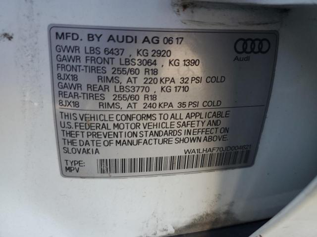 Photo 14 from auction – 2018 AUDI Q7 PREMIUM with VIN WA1LHAF70JD004621