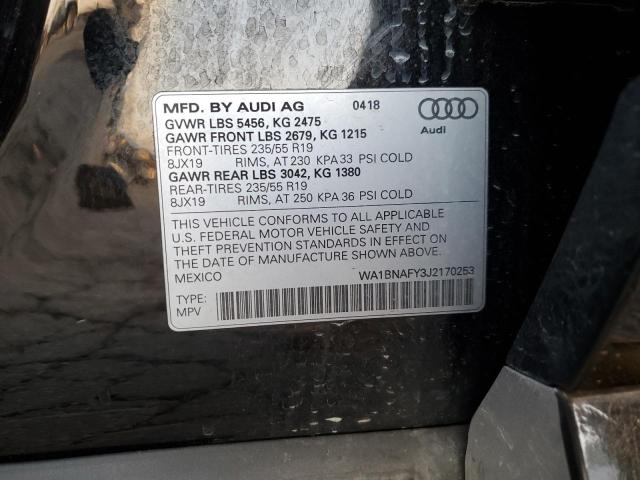 Photo 14 from auction – 2018 AUDI Q5 PREMIUM with VIN WA1BNAFY3J2170253