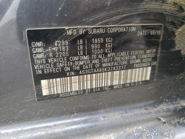 Photo 14 from auction – 2019 SUBARU IMPREZA with VIN 4S3GTAA65K3743317