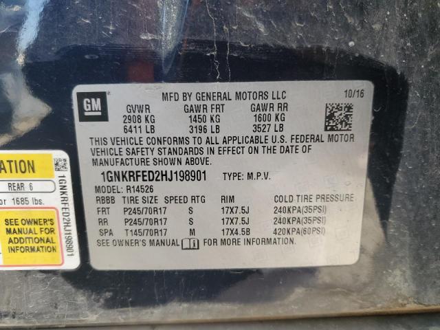 Photo 14 from auction – 2017 CHEVROLET TRAVERSE L with VIN 1GNKRFED2HJ198901