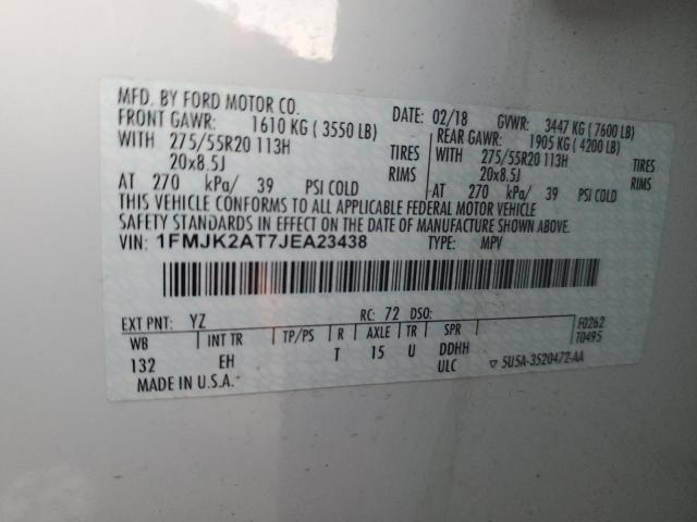 Photo 14 from auction – 2018 FORD EXPEDITION with VIN 1FMJK2AT7JEA23438
