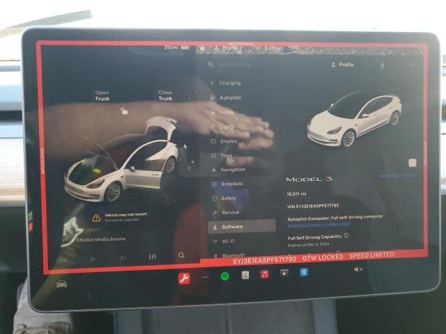 Photo 9 from auction – 2023 TESLA MODEL 3 with VIN 5YJ3E1EA5PF571792