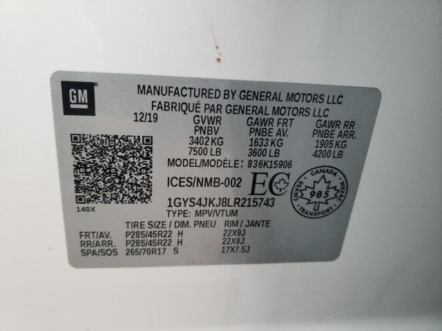 Photo 14 from auction – 2020 CADILLAC ESCALADE E with VIN 1GYS4JKJ8LR215743