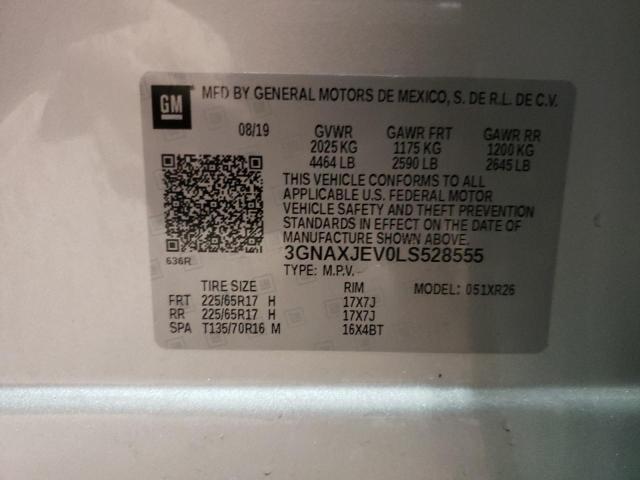 Photo 14 from auction – 2020 CHEVROLET EQUINOX LT with VIN 3GNAXJEV0LS528555