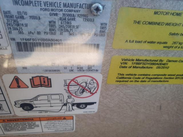 Photo 10 from auction – 2011 FORD F53 with VIN 1F66F5DY0B0A00401