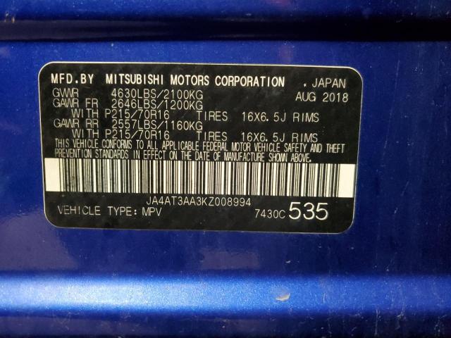 Photo 14 from auction – 2019 MITSUBISHI ECLIPSE CR with VIN JA4AT3AA3KZ008994