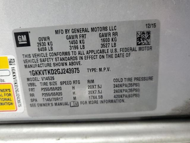 Photo 14 from auction – 2016 GMC ACADIA DEN with VIN 1GKKVTKD2GJ243975