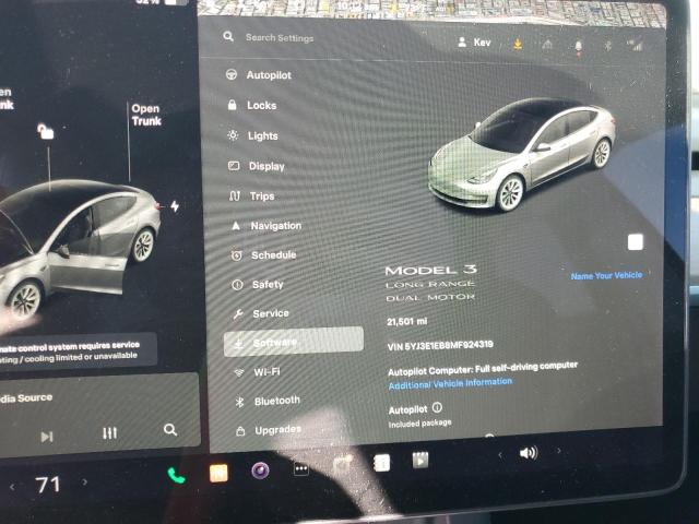Photo 9 from auction – 2021 TESLA MODEL 3 with VIN 5YJ3E1EB8MF924319
