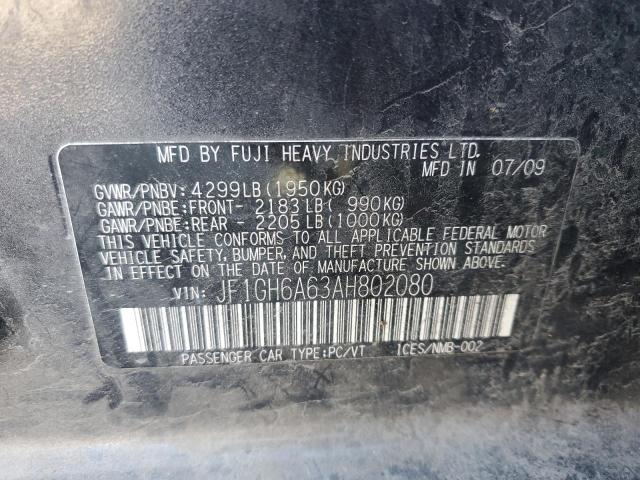 Photo 14 from auction – 2010 SUBARU IMPREZA 2. with VIN JF1GH6A63AH802080