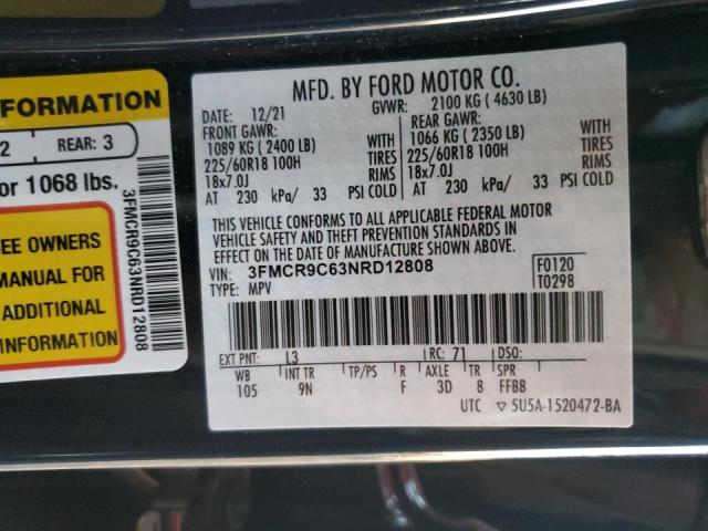 Photo 14 from auction – 2022 FORD BRONCO SPO with VIN 3FMCR9C63NRD12808