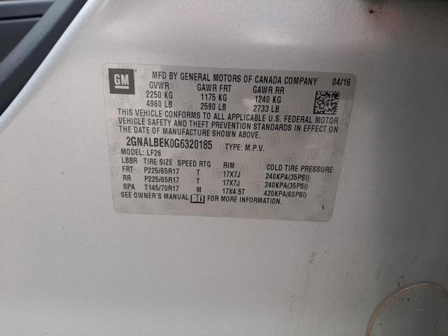 Photo 14 from auction – 2016 CHEVROLET EQUINOX LS with VIN 2GNALBEK0G6320185