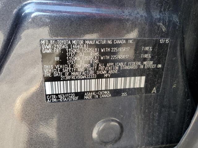 Photo 14 from auction – 2016 TOYOTA RAV4 XLE with VIN 2T3RFREV9GW432333