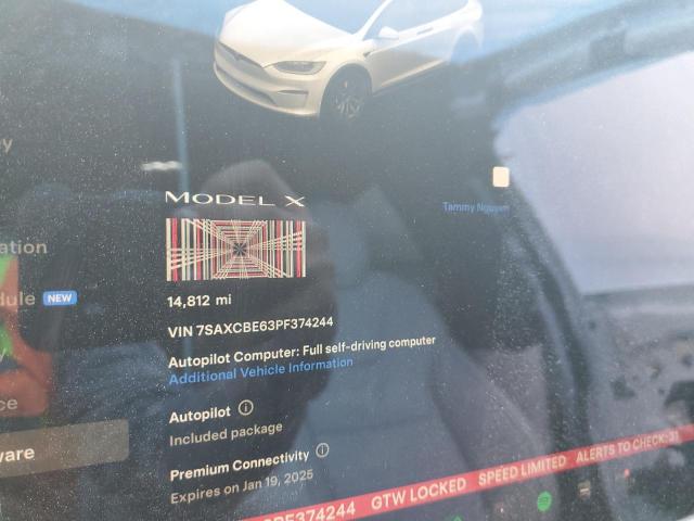 Photo 9 from auction – 2023 TESLA MODEL X with VIN 7SAXCBE63PF374244