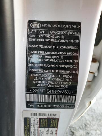 Photo 14 from auction – 2011 LAND ROVER RANGE ROVE with VIN SALMF1E41BA353600