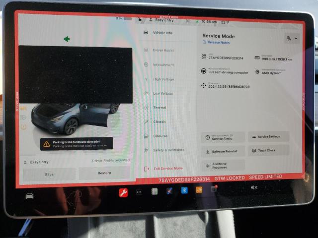 Photo 9 from auction – 2025 TESLA MODEL Y with VIN 7SAYGDED9SF228314
