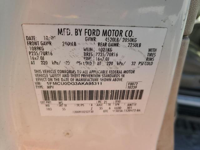 Photo 14 from auction – 2010 FORD ESCAPE XLT with VIN 1FMCU0DG3AKA95311