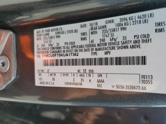 Photo 14 from auction – 2019 FORD ESCAPE S with VIN 1FMCU0F70KUA17362