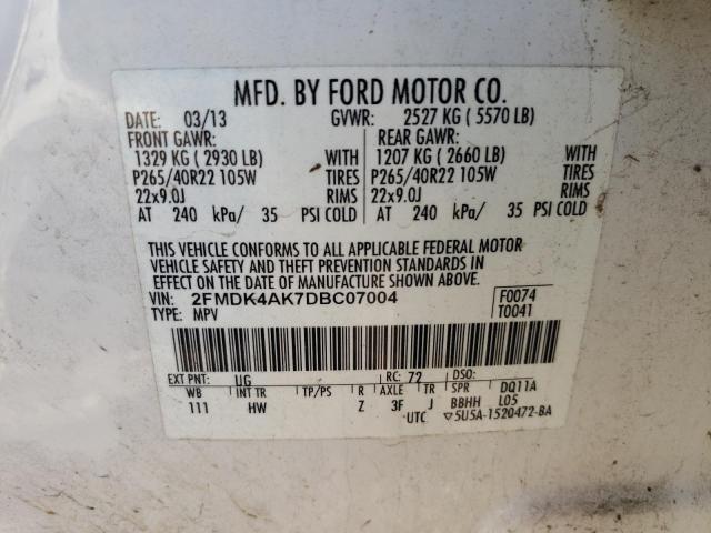 Photo 14 from auction – 2013 FORD EDGE SPORT with VIN 2FMDK4AK7DBC07004