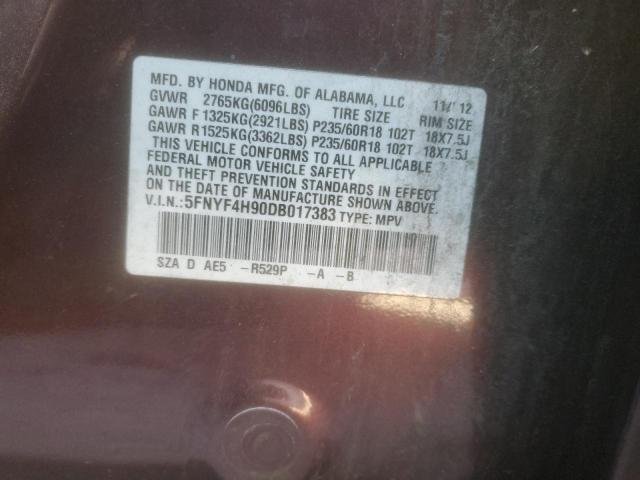 Photo 14 from auction – 2013 HONDA PILOT TOUR with VIN 5FNYF4H90DB017383