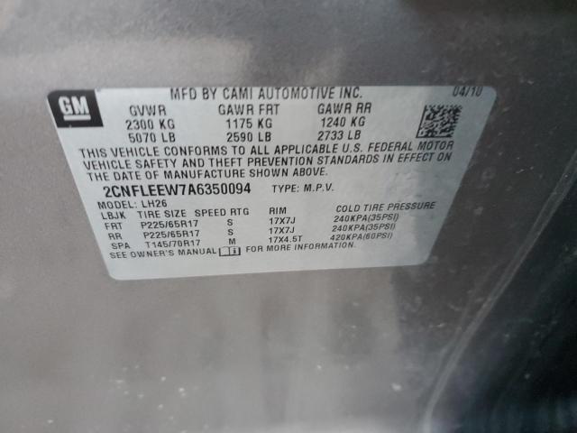 Photo 14 from auction – 2010 CHEVROLET EQUINOX LT with VIN 2CNFLEEW7A6350094