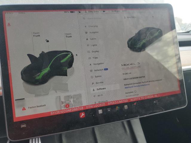 Photo 9 from auction – 2022 TESLA MODEL 3 with VIN 5YJ3E1EC0NF298758